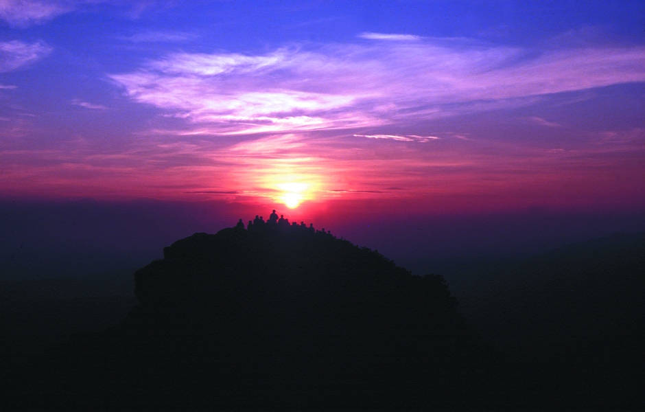 Sonnenaufgang auf dem Berg Mussala in Bulgarien